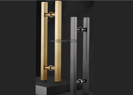 Brushed Stainless Steel Front Door Handles SUS201 27.5in With Square Tubes