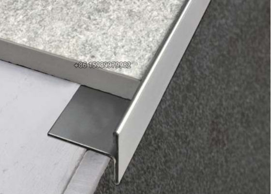 T Shaped 20mm Stainless Steel Tile Trim Glossy For Floor Covering Brushed