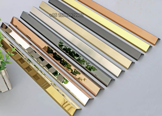 Mirror Color 1x1 Brushed Stainless Steel Metal Wall Angle Corner Protectors