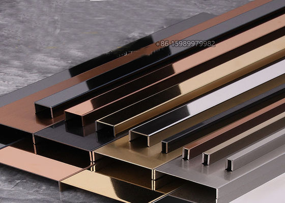 8k Mirror Stainless Steel U Profile , Collisionproof Flexible U Channel Moulding