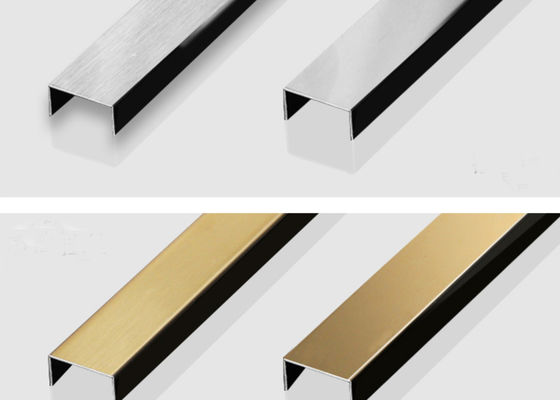 ODM Metal U Channel Trim Profile SUS201 Decorative For Commercial Buildings