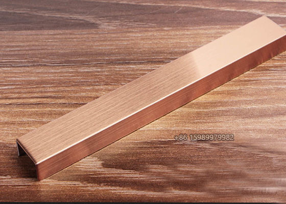 Grade 316 stainless Steel U Profile, SS U Channel Brushed Rose Gold