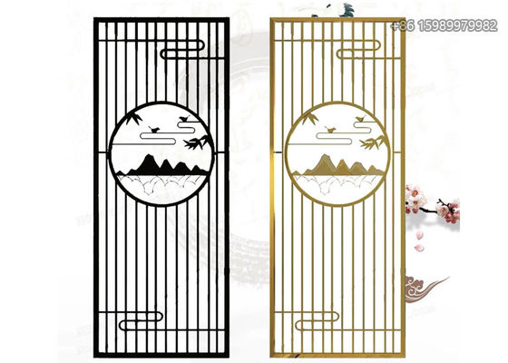 Electroplated Stainless Steel Decorative Screen Laser Cut 96in Height