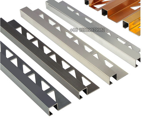 Box Square Stainless Steel Tile Trim For Tile Edging Black Silver Brushed
