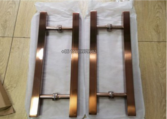 Brushed Stainless Steel Front Door Handles SUS201 27.5in With Square Tubes