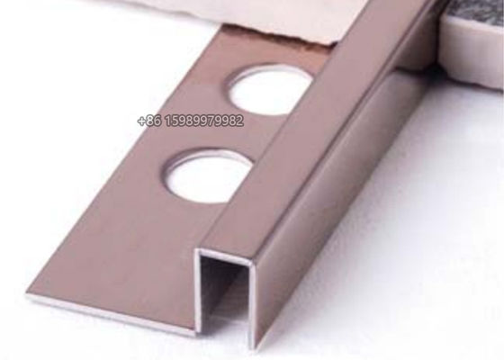 Polished Gold Stainless Steel Square Edge Tile Trim Transition Strip SUS316