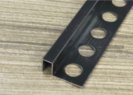 Brushed Black Stainless Steel Tile Corner Trim Elegant Impactproof 10mm