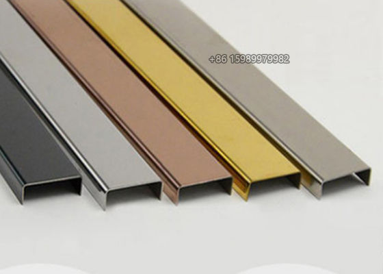 SS304 U Channel Trim Molding U10 Anticollision Grooved Decorative