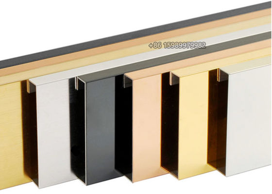 Champagne Stainless Steel Decorative Profiles Cove Base Molding PVD Coating