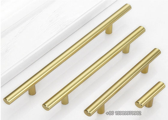 Corrosionproof Stainless Steel Kitchen Cabinet Handles , Gold T Bar Kitchen Handles